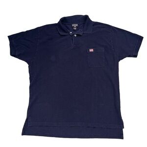 Polo Ralph Lauren Men’s Navy Blue Pique Polo Shirt Top size Large